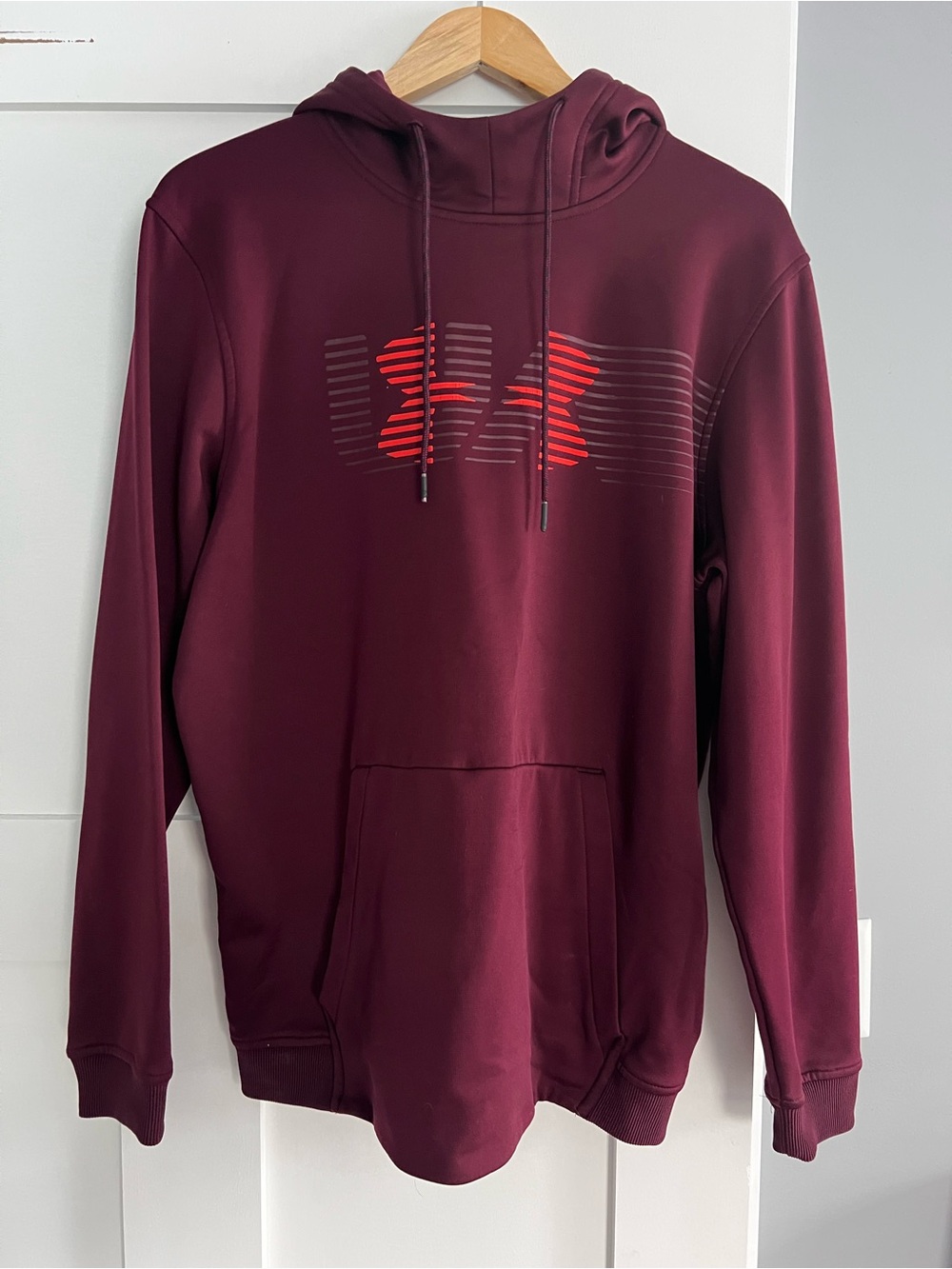 LG Men's Burgundy Hoodie with Red Logo